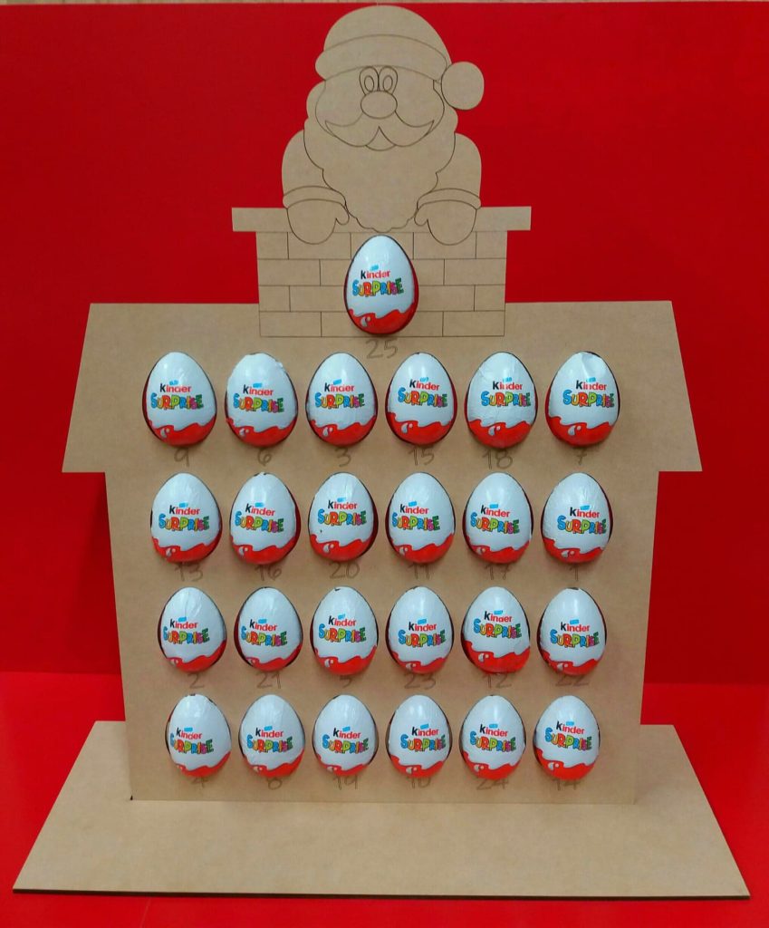 MDF Santa Kinder Egg Advent Calendar Woodform Crafts