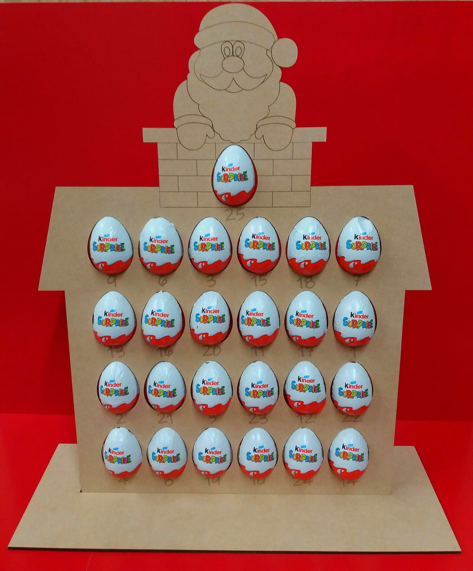 MDF Santa Kinder Egg Advent Calendar Woodform Crafts